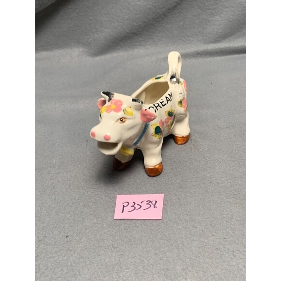 Vintage Cow-Shaped Creamer with Floral Design & "Cream" Label - Picture 11 of 11